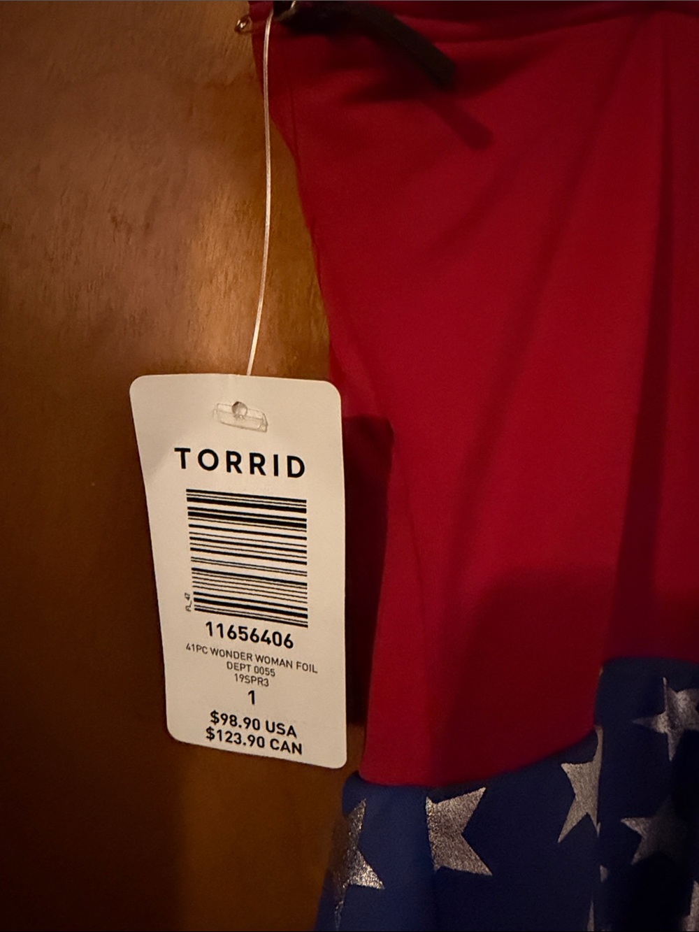 torrid Red, Gold & Blue Star Skirted Swimdress - Picture 3 of 13
